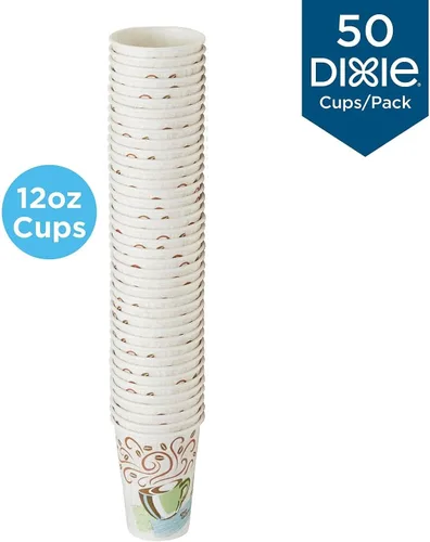 Vista 2 de Dixie Tazas para líquido caliente, de papel, 12 onzas, diseño de Coffee Dreams, 50/paquete