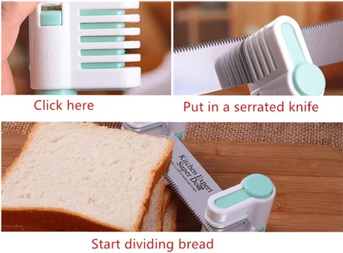 Vista 3 de 5 piezas de rebanadora de pasteles DIY, cortador de pan ajustable 5 capas, segmentación de pastel de pan, rebanada de tostada, divisor auxiliar