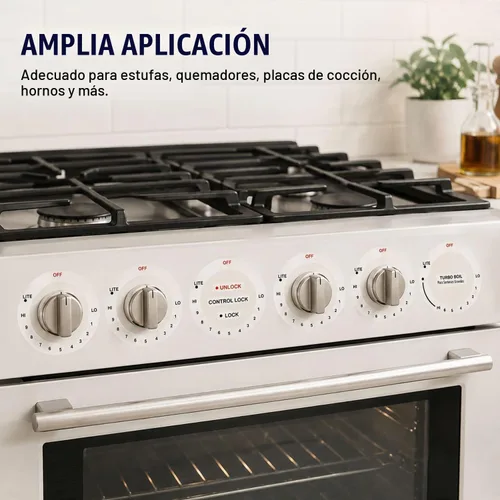 Vista 6 de 12 unidades de calcomanías para estufa, placa de cocina, parte superior de horno, perilla adhesiva de repuesto para horno, símbolo de perilla
