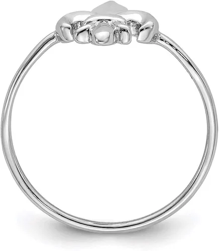 Vista 2 de Anillo de plata de ley pulido chapado en rodio estilo QR6210-8, Metal, no conocido
