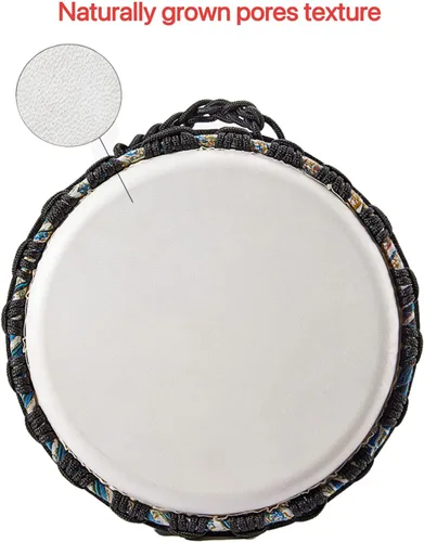 Vista 6 de Tambor africano de percusión, hecho a mano, cabeza de piel de oveja, estilo nacional