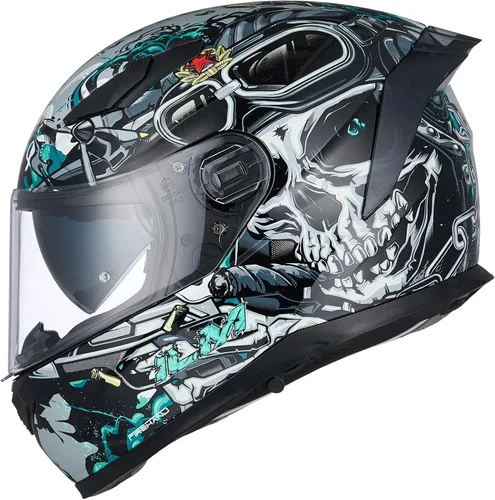 Vista 9 de ILM MIPS Casco de Moto Cara Completa con Inserción Pinlock, Doble Visera Antiniebla, para Carreras, para Hombres y Mujeres, Certificado DOT