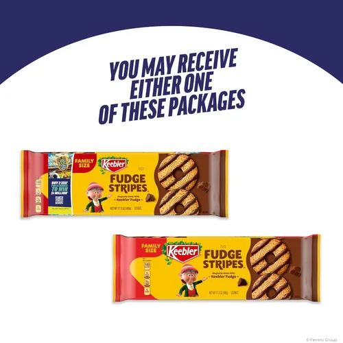 Vista 5 de Keebler Fudge Stripes Original Cookies Tamaño Familiar 17.3 onzas