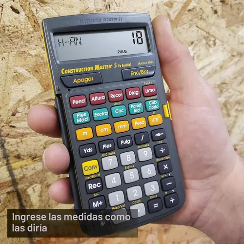 Vista 6 de Calculated Industries 4054 Construction Master 5 en Español - Calculadora de construcción con pies, pulgadas y fracciones para carpinteros