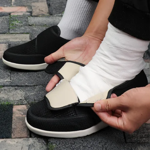 Vista 6 de youyun Zapatos para diabéticos para hombres de ancho ancho, zapatos diabéticos para hombres mayores, cierre ajustable, transpirables, ligeros