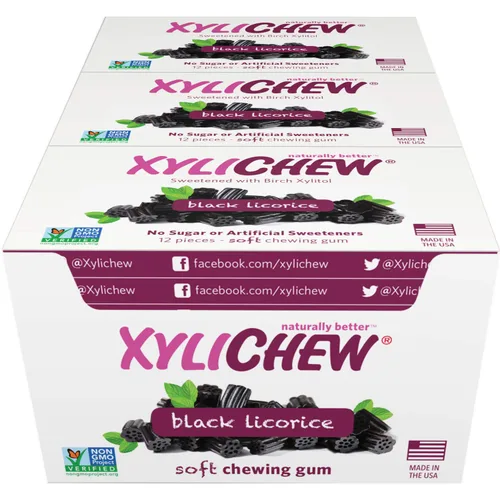 Vista 8 de Xylichew Goma de mascar 100% xilitol sin OMG, sin aspartamo, sin gluten y sin azúcar, cuidado bucal natural, alivia el mal aliento y la boca seca