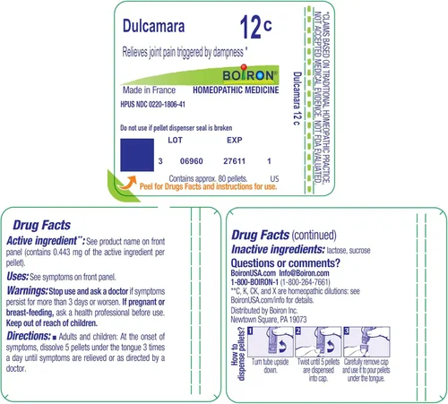 Vista 8 de Boiron Dulcamara 12C, 80 pellets, medicina homeopática para el dolor articular Single-medicine homeopathic pellets for Joint Pain. Size: 80