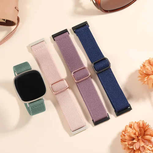 Vista 9 de Maledan Banda de Repuesto para Correas Fitbit Sense Hombres Mujeres, Correa de Reloj Elástica de Nylon Transpirable Suave para Versa 3/Versa 4