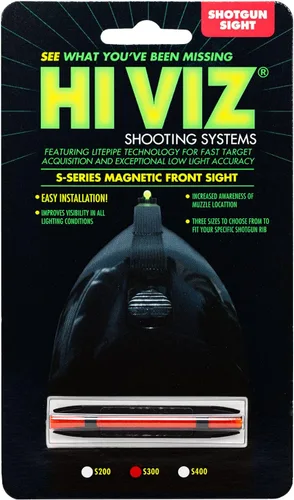 Vista 2 de HIVIZ S-Series mira magnética para escopeta - Vista frontal fija para escopetas acanaladas - LitePipes verdes o rojos - Base de enganche