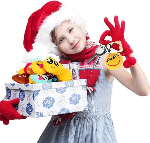 Vista 4 de Llaveros emoji, de Dreampark, para fiestas, Navidad, cumpleaños