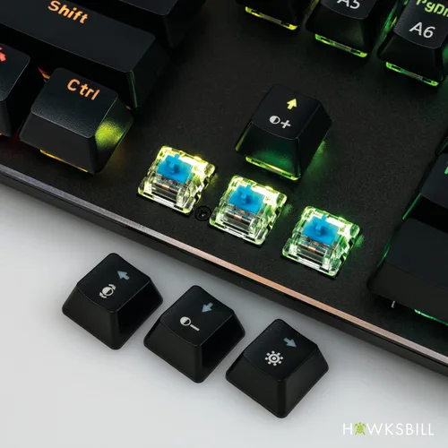 Vista 8 de Hawksbill Scorpion V1 Teclado mecánico para juegos con cable, táctil y clicky, iluminación RGB brillante, factor de forma compacto, teclas