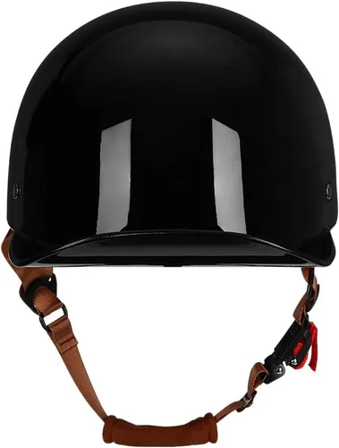 Vista 2 de Casco abierto de estilo vintage retro para motocicleta, gorra de béisbol, medios cascos con lente desplegable para hombres y mujeres, ciclomotor