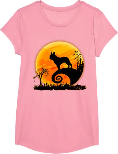 Vista 107 de Camiseta divertida de disfraz de Halloween para perro y luna de Bulldog francés, Negro, S
