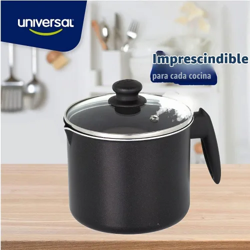 Vista 8 de Universal Jarra de leche antiadherente (51 onzas - 1.6 cuartos de galón) con tapa de vidrio, jarra de espuma de aluminio