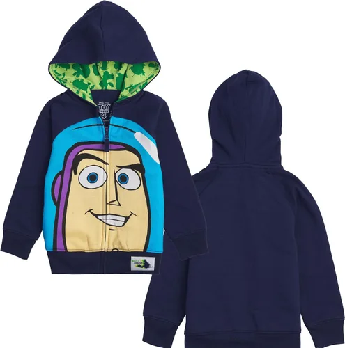 Vista 3 de Disney Toy Story Big Face - Sudaderas con capucha y cremallera de personajes Buzz Lightyear, Sheriff Woody Niños y niñas, talla unisex