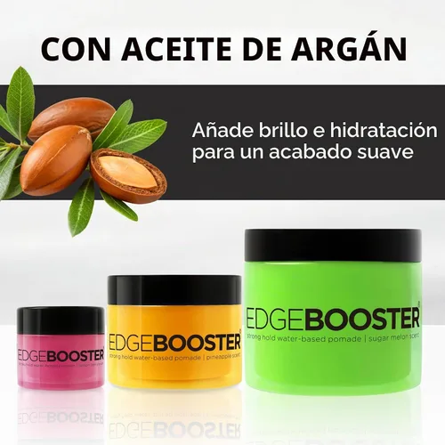 Vista 3 de Style Factor Edge Booster Strong Hold Pomada a base de agua Formulada con aceite de argán para la humedad y alto brillo Gel de control de bordes