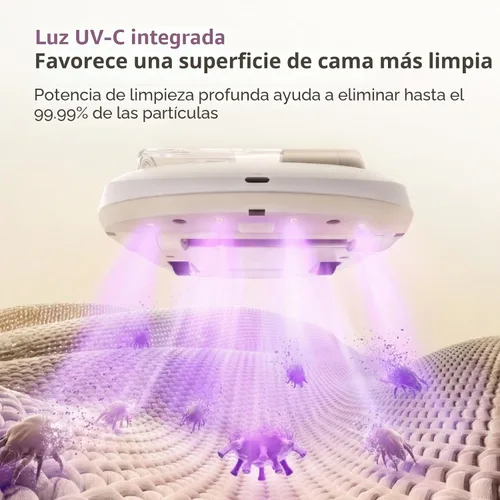Vista 5 de CREATULIZE Aspiradora robot X1, aspiradora automática de colchón con planificación inteligente de caminos, luz UV-C, filtro HEPA, 100% polvo y Blanco