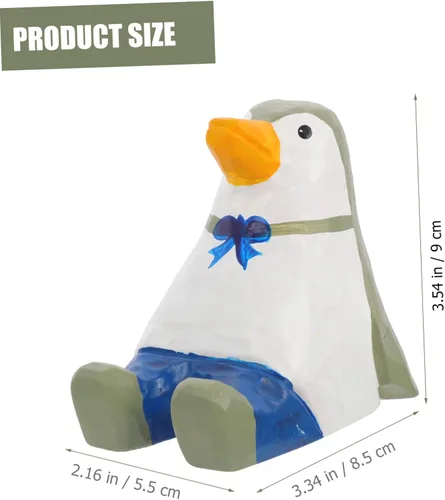 Vista 5 de Elegante soporte de madera para teléfono celular, diseño de pingüino, para mejorar la decoración de tu oficina y hogar