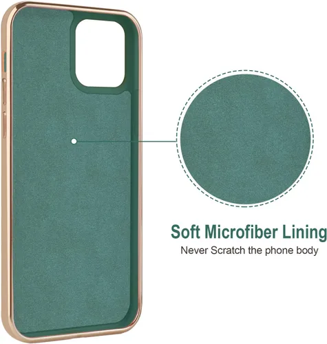 Vista 3 de Hython Funda para iPhone 12 Case e iPhone 12 Pro Case con Soporte de Anillo, Soporte de Anillo Giratorio de 360° Kickstand Magnético, Borde Chapado
