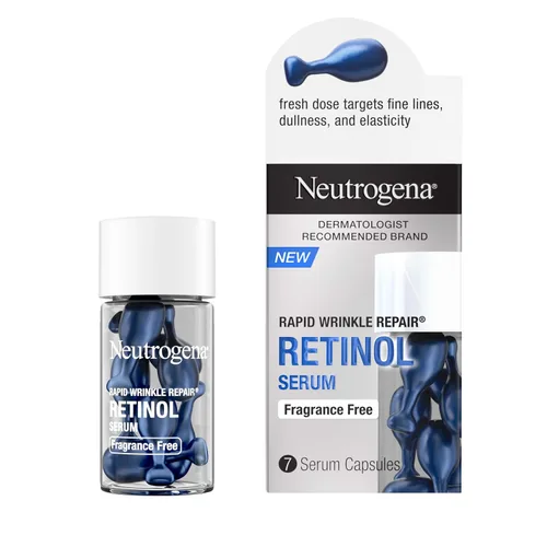 Vista 3 de Neutrogena Cápsulas de suero facial de retinol de reparación rápida de arrugas, suero facial diario sin fragancia con retinol que combate las líneas