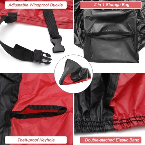 Vista 4 de X AUTOHAUX Funda impermeable para motocicleta 2 en 1, protector de lluvia y polvo para Harley Street Glide FLHX Road Glide FLTRX 1250 Sportster S