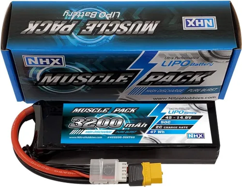 Vista 2 de NHX Muscle Pack 4S 14.8V 3200mAh 50C Lipo Batería con conector XT60