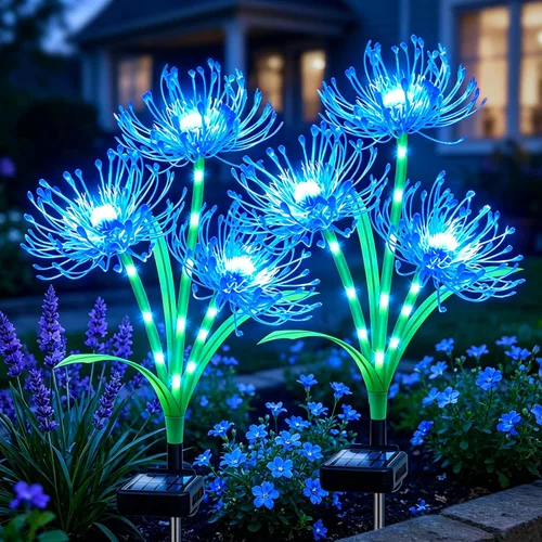 Vista 11 de VOOKRY Luces solares para exteriores, paquete de 4 luces de flores
