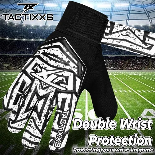 Vista 2 de Guantes de portero de fútbol para niños y jóvenes, guantes de portero de fútbol Funky antideslizantes con palma de látex de 0.16 in con agarres