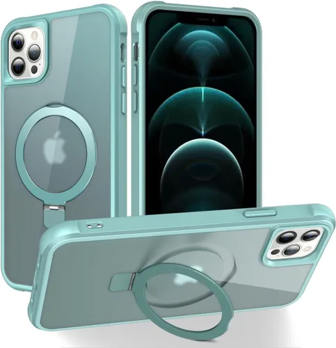 Vista 177 de CHAOFEnG Funda magnética compatible con iPhone 11 con soporte, prueba de caídas de grado militar, compatible con imán, anillo translúcido, parte
