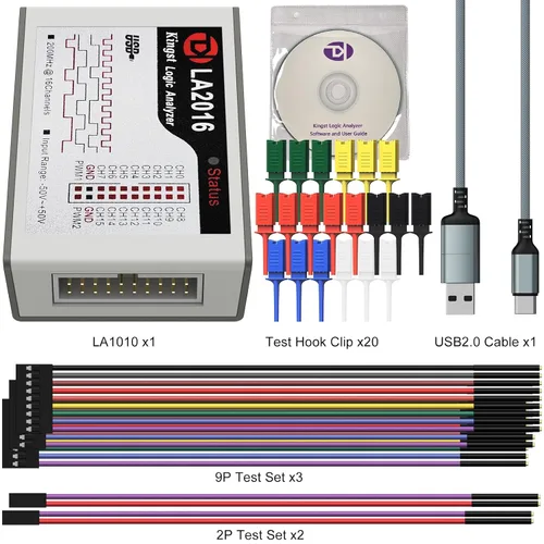 Vista 4 de Analizador Lógico USB LA2016 16 Canales 200MHz 1G Memoria con Software PC en Inglés Portátil de Alta Velocidad Soporta I2C SPI CAN UART para Windows