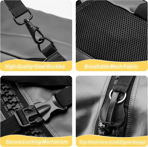 Vista 7 de Bolsa de gimnasio para mujeres y hombres, bolsa de lona para hombres con compartimento para zapatos, bolsas de lona deportivas para mujeres
