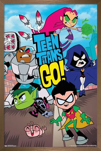 Vista 12 de Trends International DC Comics Teen Titans Go! - Póster de pared grupal, 22.4 pulgadas de largo x 14.7 pulgadas, versión enmarcada en madera
