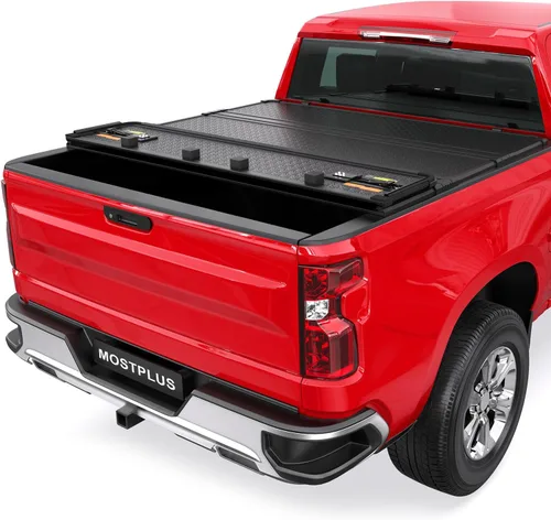 Vista 11 de MOSTPLUS - Funda rígida de triple pliegue para tonneau de camioneta en la parte superior, compatible con Chevy Colorado GMC Canyon 2015 2016 2017