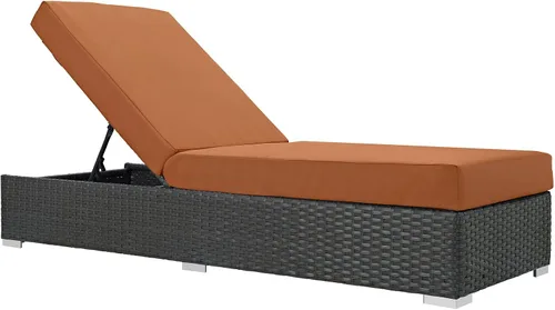 Vista 12 de Modway Sojourn - Tumbona doble de mimbre para patio al aire libre, color beige chocolate