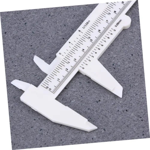 Vista 6 de Mini pinza de precisión herramienta de medición portátil de plástico deslizante regla de bolsillo para mediciones precisas blanco ideal