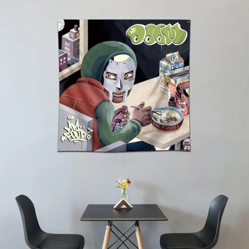 Vista 3 de eksent Mm...Food Art Music Album Wall Hanging Tapestry Flag Banner 4X4Ft