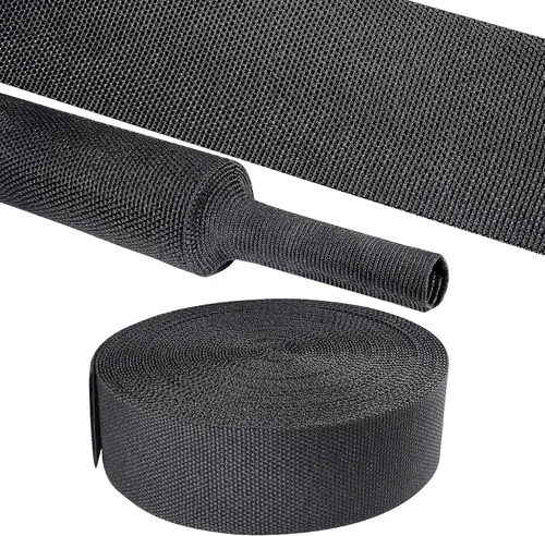 Vista 34 de Tubo de tela trenzada termorretráctil 2 en 1, ajuste ideal para manguera/cable/alambre de forma irregular (1-1/8 pulgadas, 14 pies)