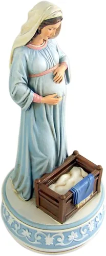 Vista 3 de Estatua musical de resina de María Madre de Dios, 9 1/4 pulgadas