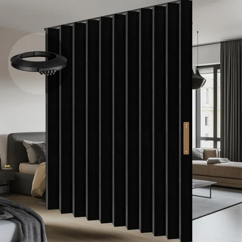 Vista 12 de Cortinas 100% opacas para puertas corredizas de cristal, cortinas extra anchas para puerta corrediza de patio, incluyen riel de cortina de techo