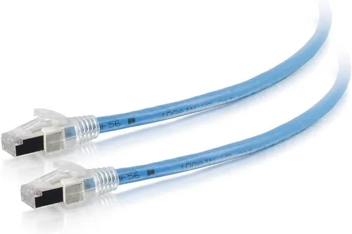 Vista 24 de C2G 00740 Cable Cat6a - Cable de conexión de red Ethernet blindado sin enganches, aguamarina (1 pie, 1.0 ft)