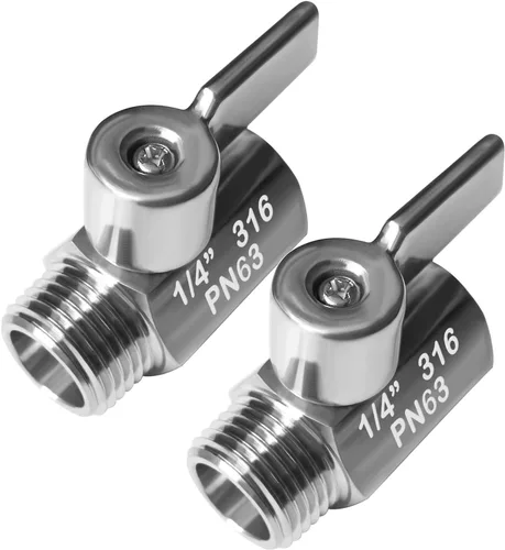 Vista 7 de Beduan Mini válvula de bola de acero inoxidable (316) 1" NPT macho x NPT hembra mini válvula de cierre de bola