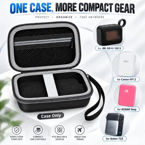 Vista 3 de Funda rígida para JBL Go 4/3 y Canon Ivy 2