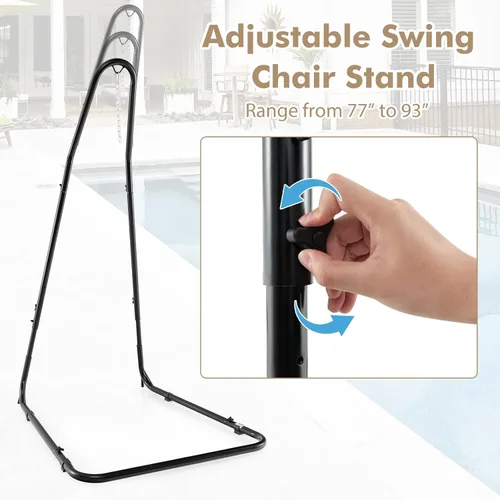 Vista 3 de Giantex - Soporte para silla de hamaca ajustable de acero macizo para sillas y columpios, altura ajustable de 78.0 in a 8.5 in