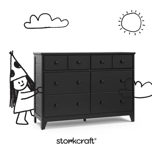 Vista 8 de Storkcraft Moss - Cómoda con 6 cajones, color negro