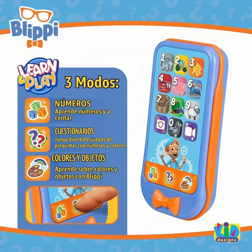 Vista 3 de Blippi Toy Phone for Toddler with Preschool Learning Games, Blippi Toys