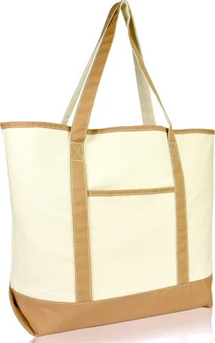 Vista 15 de Bolsa de mano de lujo con parte superior abierta de 22 pulgadas con bolsillo exterior