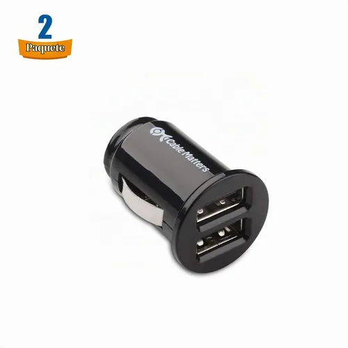Vista 2 de Cable Matters Paquete de 2 cargadores de coche USB dual de montaje empotrado de 4.8A 24W