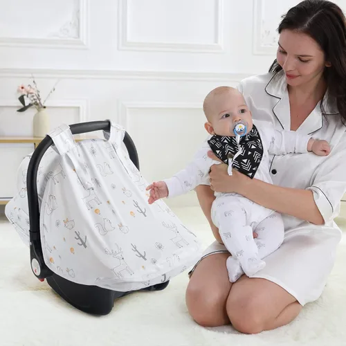 Vista 6 de Funda de asiento de automóvil para bebé, cubierta suave para protección solar, transpirable, cómoda, protección para asiento de automóvil