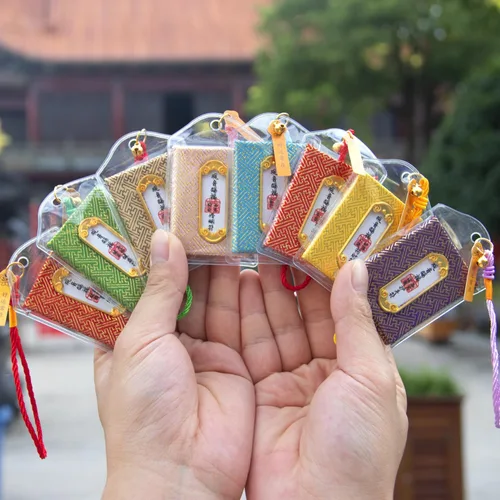 Vista 5 de 2 piezas de omamori japonés para bendición amor/matrimonial/tradicional hecho a mano