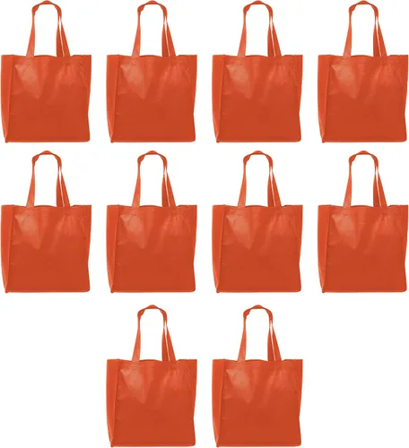 Vista 9 de DISCOUNT PROMOS Juego de 10/50/100 bolsas de tela reutilizables personalizadas, paquete a granel personalizado, plegable, lavable, bolsa de compra